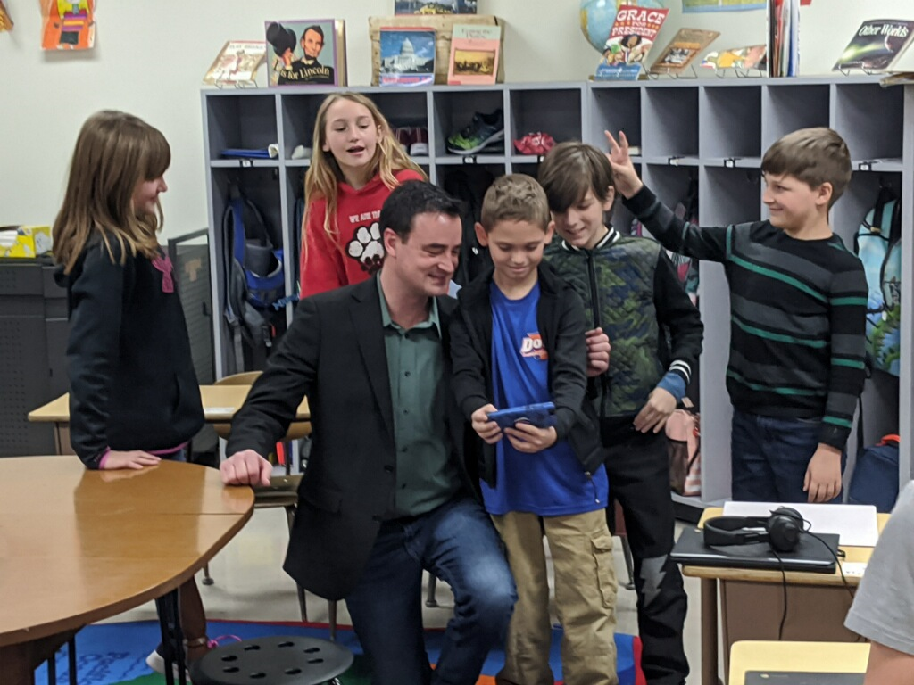 Rep. Wilhour Talks with Altamont Students Blaine Wilhour